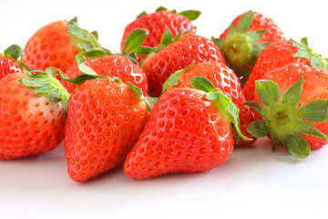 Strawberries on a white background　