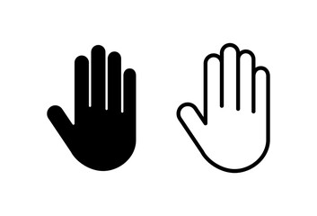 Hand icon set. hand vector icon, palm