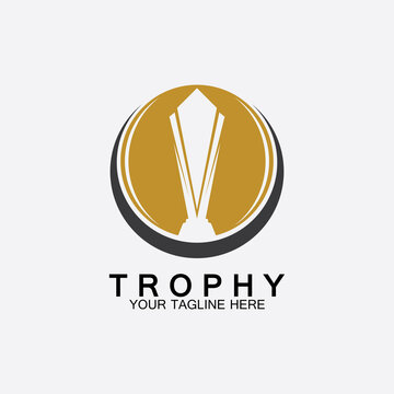 Trophy Vector Logo Icon.champions  Trophy Logo Icon For Winner Award Logo Template