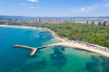 Concrete pier at a beach in Varna, Bulgaria