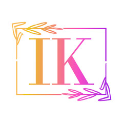 Simple Elegant Initial Letter Type IK Logo Sign Symbol Icon, Logo Design Template
