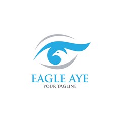 simple and modern logo eagle eye with eagle inside the outline of the eye, very suitable for your company