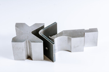 Sheet metal bending tool and equipment isolated on a white background. Bend tools, press brake...