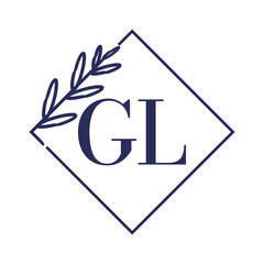 Simple Elegant Initial Letter Type GL Logo Sign Symbol Icon, Logo Design Template
