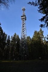 Metal lookout tower Panska Drmoul in Czech republic
