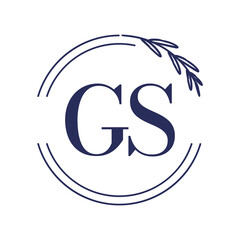 Simple Elegant Initial Letter Type GS Logo Sign Symbol Icon, Logo Design Template