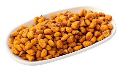 corn nuts with sauce isolated on white background