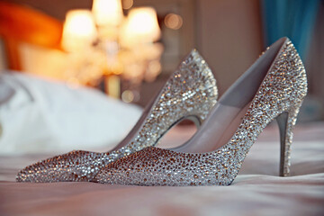 Shinny shoes of a bride