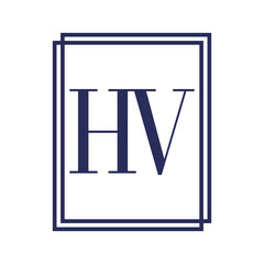 Simple Elegant Initial Letter Type HV Logo Sign Symbol Icon, Logo Design Template
