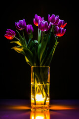 Tulips by candlelight
