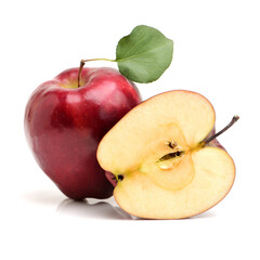 red apple and half