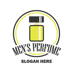 perfume man fragrance logo with text space for your slogan tag line, vector illustration
