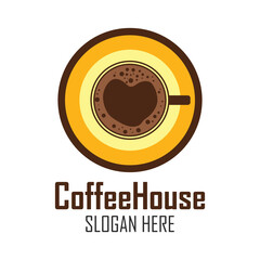 coffee shop logos, label, badge with text space for your slogan tagline,  vector illustration.