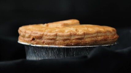 British beef steak pie with wine gravy. rotating video