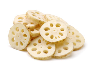 Lotus root on the white background