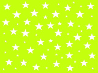 many different sizes of white stars on a light green background