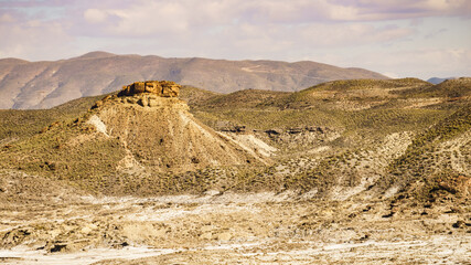 View of the Tabernas desert in Spain