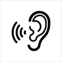 Universal access icon, hearing icon, accessibility icon, vector