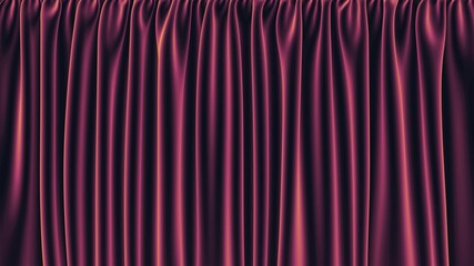 Dark purple fabric. Deep purple drapes. Black stage silk curtain. Beautiful horizontal background. High resolution.