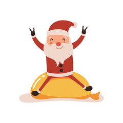 Santa claus on white background. Vector illustration for retro christmas card