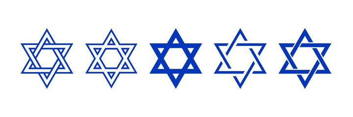 Star of David symbol. Jewish Israeli religious symbol. Judaism sign. Vector illustration