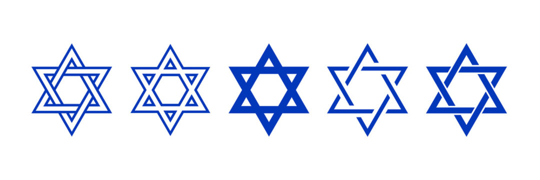 Star of David symbol. Jewish Israeli religious symbol. Judaism sign. Vector illustration