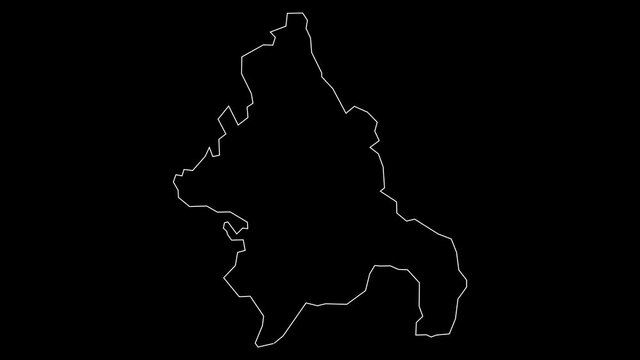Azua Dominican Republic province map outline animation
