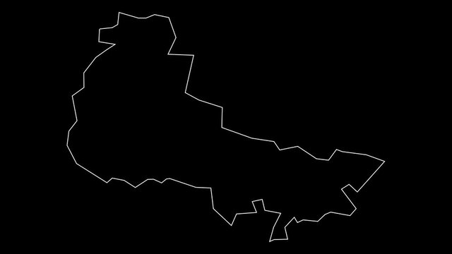 Duarte Dominican Republic province map outline animation