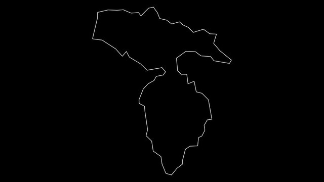 Hato Mayor Dominican Republic province map outline animation