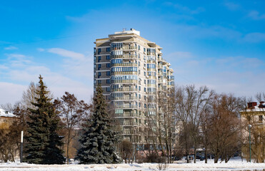 building in winter