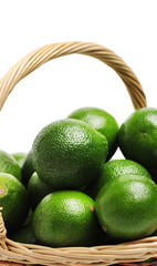 Fresh limes on white background 