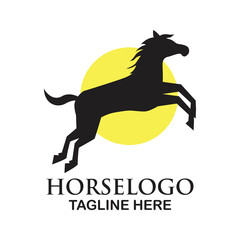 horse animal logo with text space for your slogan tagline, vector illustration
