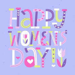 Happy Women Day typography design. March 8