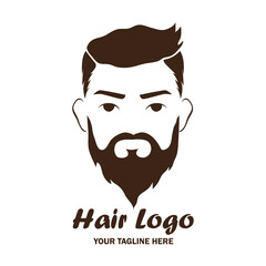 man hair logo with text space for your slogan or tagline, vector illustration