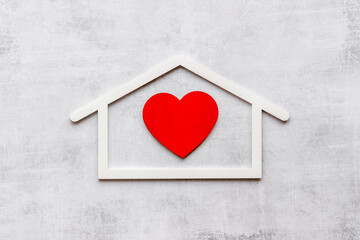 House shape with heart. Love family concept