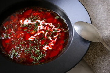 Russian soup borscht 