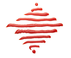 red tasty Ketchup isolated on white background