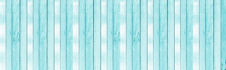Panorama of Old blue vintage wooden wall pattern and seamless background