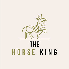 The horse king logo design template premium