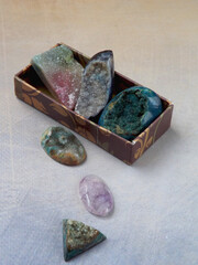 Image of druzy stone in various shape and color. It is kind of natural stone which commonly to use...