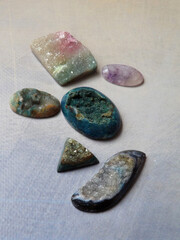 Image of druzy stone in various shape and color. It is kind of natural stone which commonly to use...