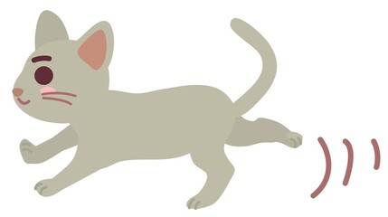 走る猫のイラスト