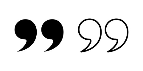 Quote icon set. Quotation mark symbol.