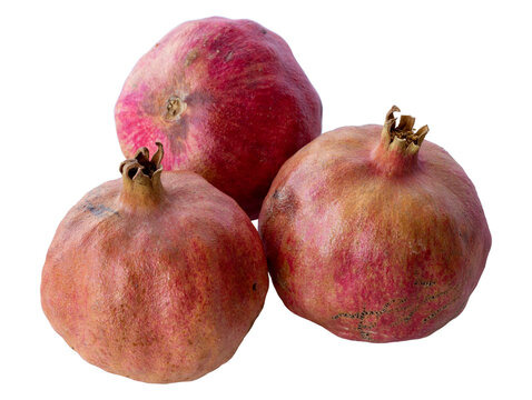 Pomegranate isolated on white background. Local name siirt zivzik narı
