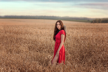 beautiful girl in a wheat field