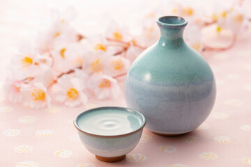 日本酒　冷酒　桜　酒