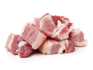 Pork belly on white background