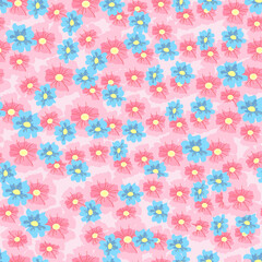 Seamless pattern of delicate colors flowers , for decoration of textiles, covers and other surfaces, festive spring design. Vector