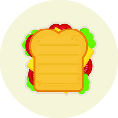 Sandwich food in flat design