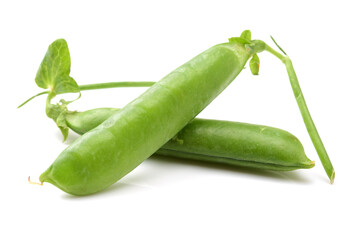 Fresh peas isolated on white background 